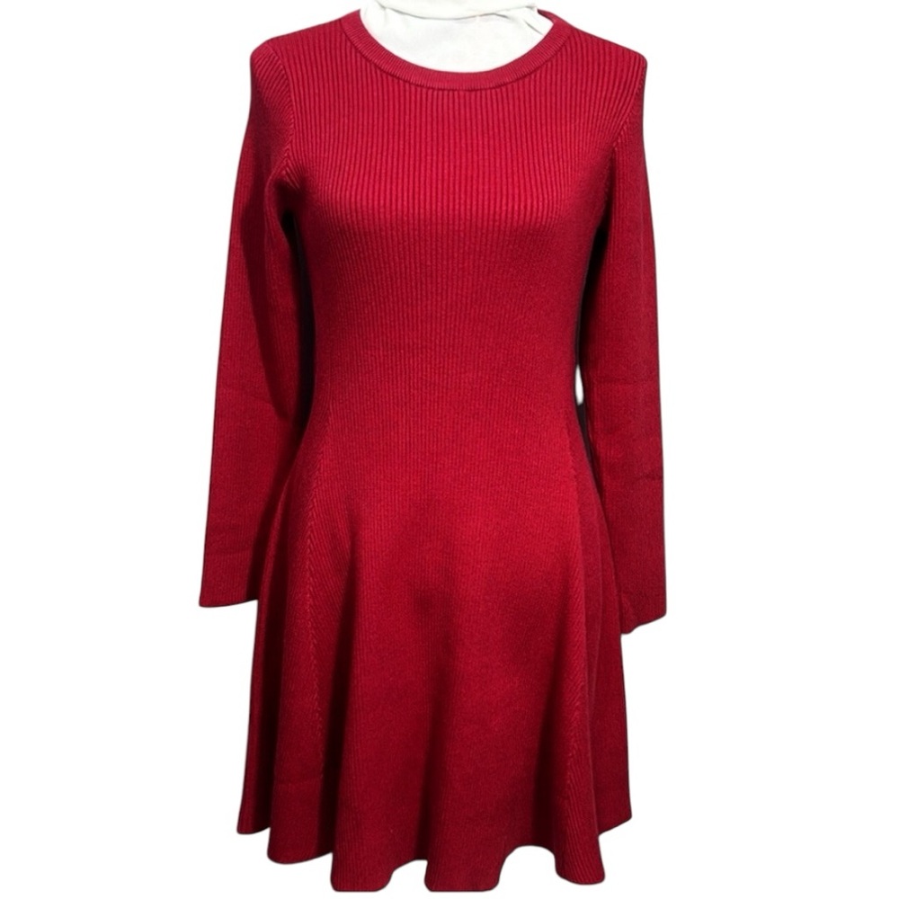 Fabulous Ribbed Red Sweater Dress (1-4NWT-0003)